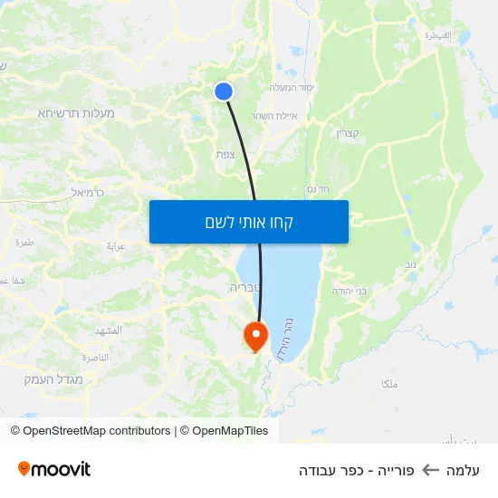 מפת עלמה לפורייה - כפר עבודה