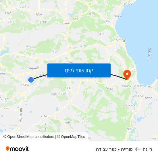מפת ריינה לפורייה - כפר עבודה
