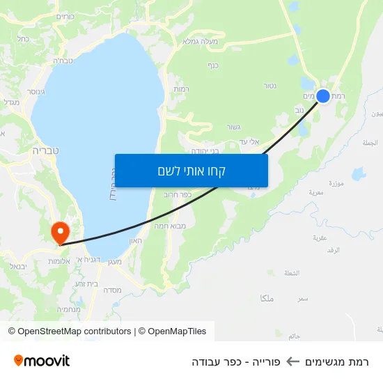 מפת רמת מגשימים לפורייה - כפר עבודה
