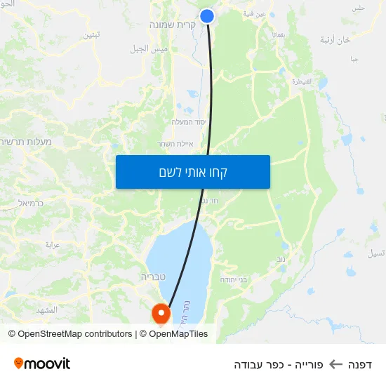 מפת דפנה לפורייה - כפר עבודה