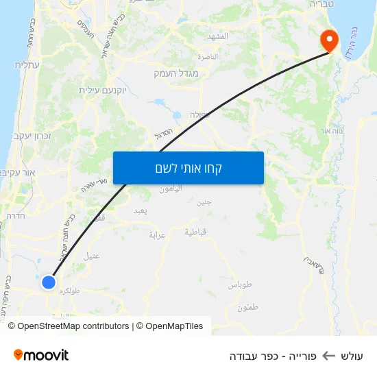 מפת עולש לפורייה - כפר עבודה