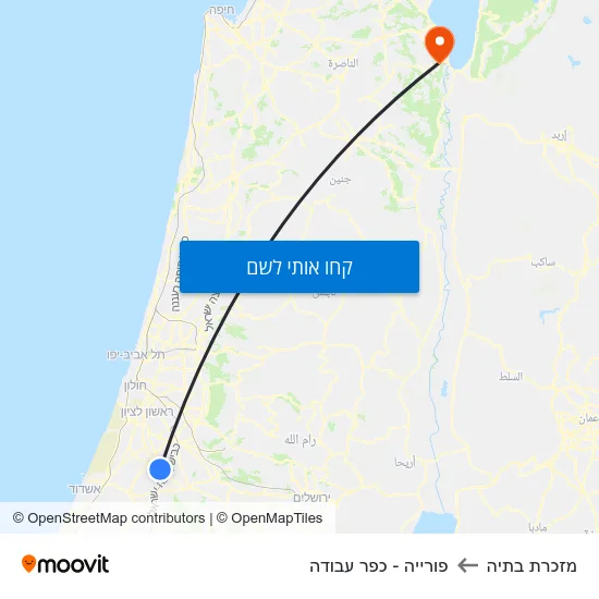 מפת מזכרת בתיה לפורייה - כפר עבודה