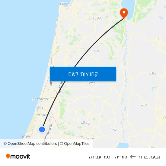 מפת גבעת ברנר לפורייה - כפר עבודה