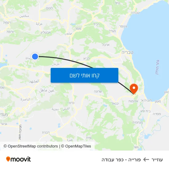 מפת עוזייר לפורייה - כפר עבודה