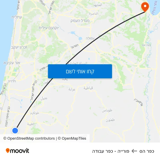 מפת כפר הס לפורייה - כפר עבודה