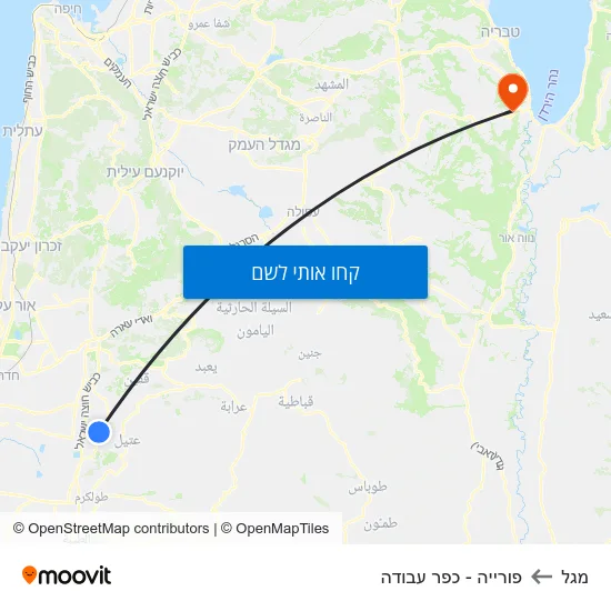 מפת מגל לפורייה - כפר עבודה