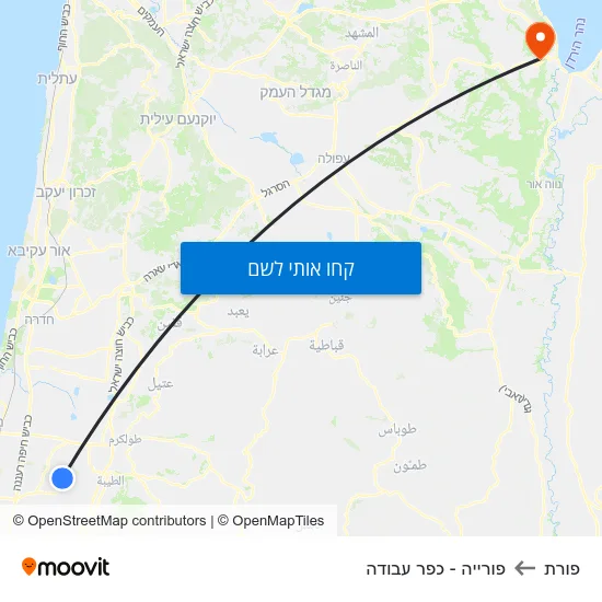 מפת פורת לפורייה - כפר עבודה