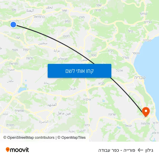מפת גילון לפורייה - כפר עבודה
