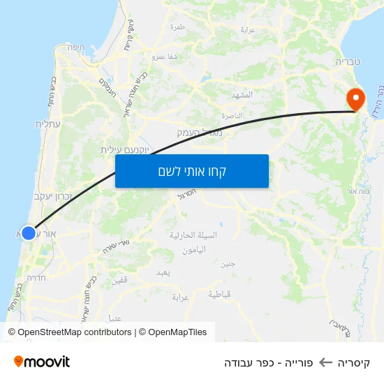 מפת קיסריה לפורייה - כפר עבודה