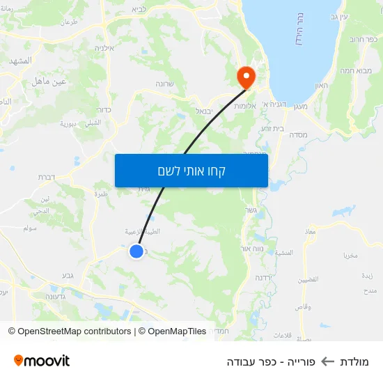 מפת מולדת לפורייה - כפר עבודה