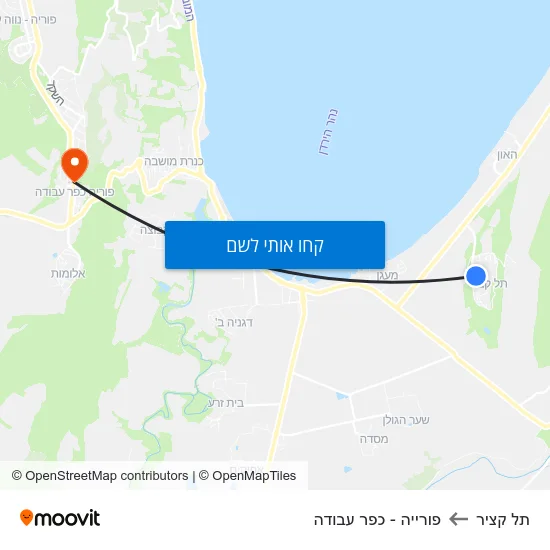 מפת תל קציר לפורייה - כפר עבודה