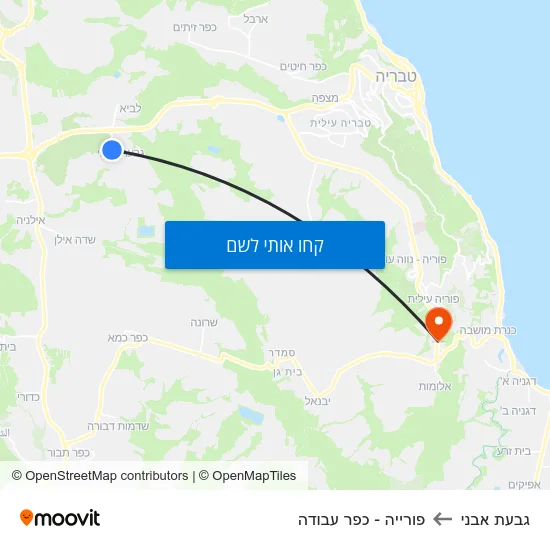 מפת גבעת אבני לפורייה - כפר עבודה