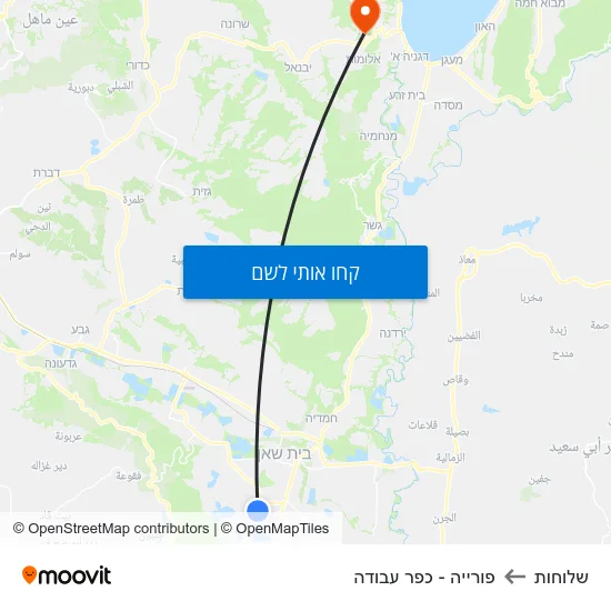 מפת שלוחות לפורייה - כפר עבודה