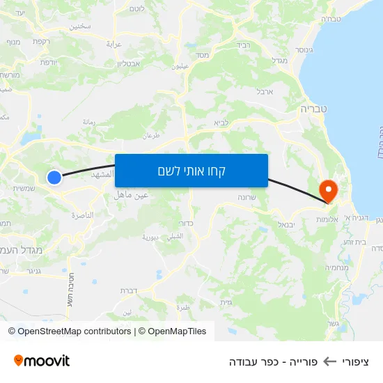 מפת ציפורי לפורייה - כפר עבודה