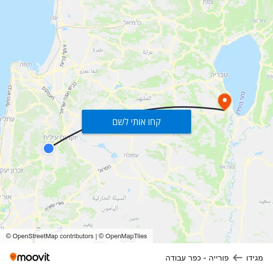 מפת מגידו לפורייה - כפר עבודה