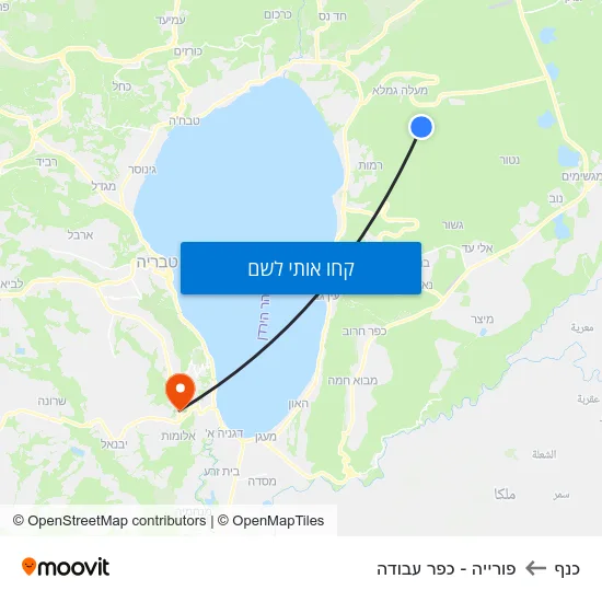 מפת כנף לפורייה - כפר עבודה