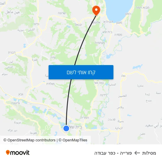 מפת מסילות לפורייה - כפר עבודה