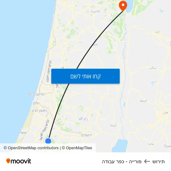 מפת תירוש לפורייה - כפר עבודה