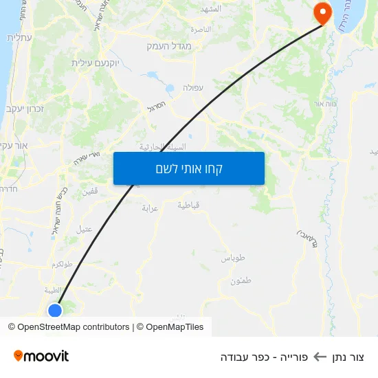 מפת צור נתן לפורייה - כפר עבודה