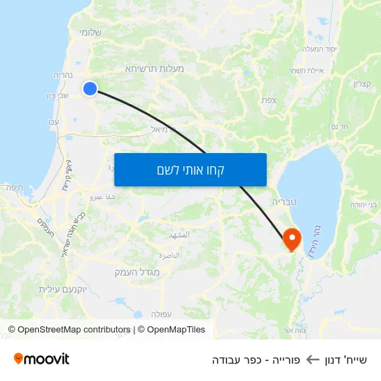 מפת שייח' דנון לפורייה - כפר עבודה