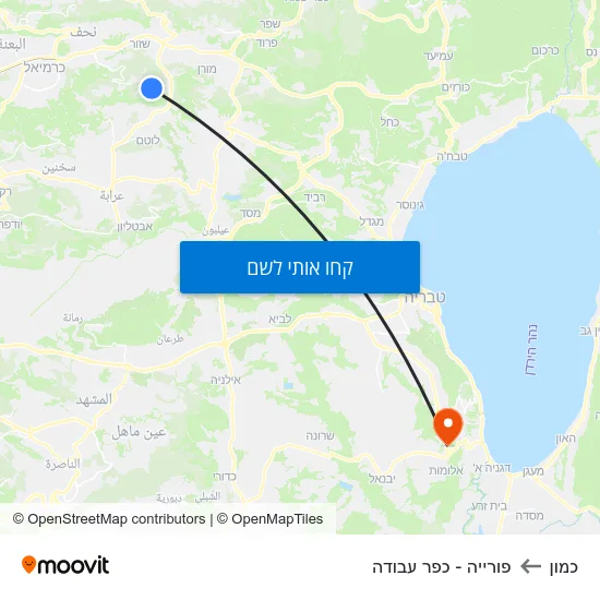 מפת כמון לפורייה - כפר עבודה