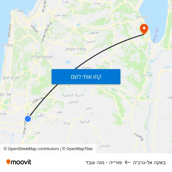 מפת באקה אל-גרביה לפורייה - נווה עובד