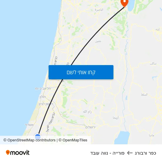 מפת כפר ורבורג לפורייה - נווה עובד