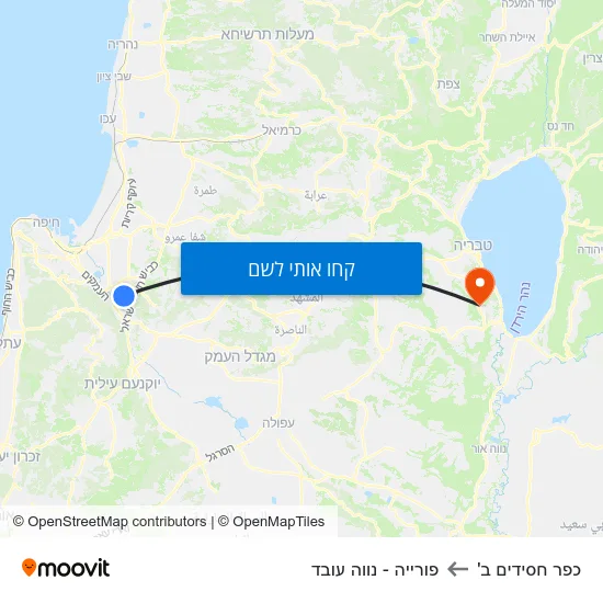 מפת כפר חסידים ב' לפורייה - נווה עובד