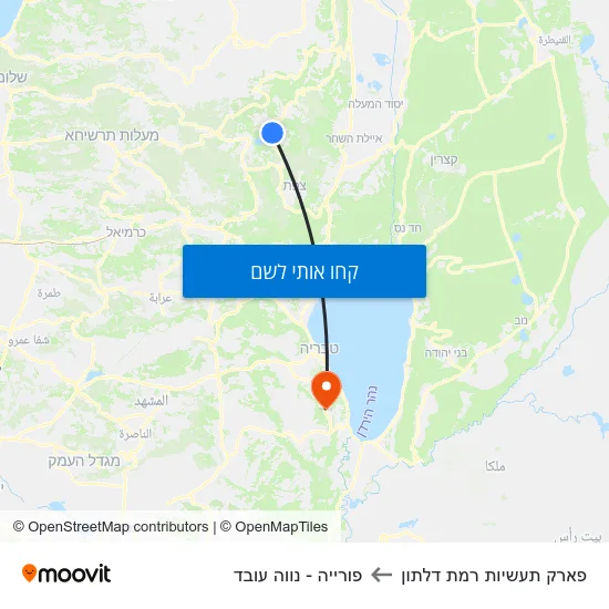 מפת פארק תעשיות רמת דלתון לפורייה - נווה עובד