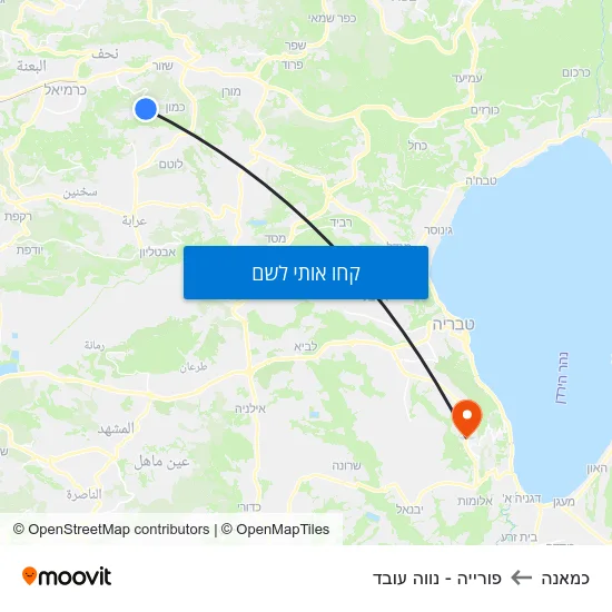 מפת כמאנה לפורייה - נווה עובד