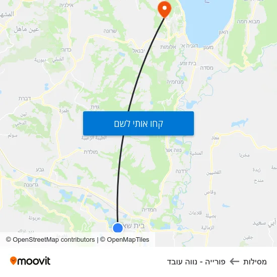 מפת מסילות לפורייה - נווה עובד