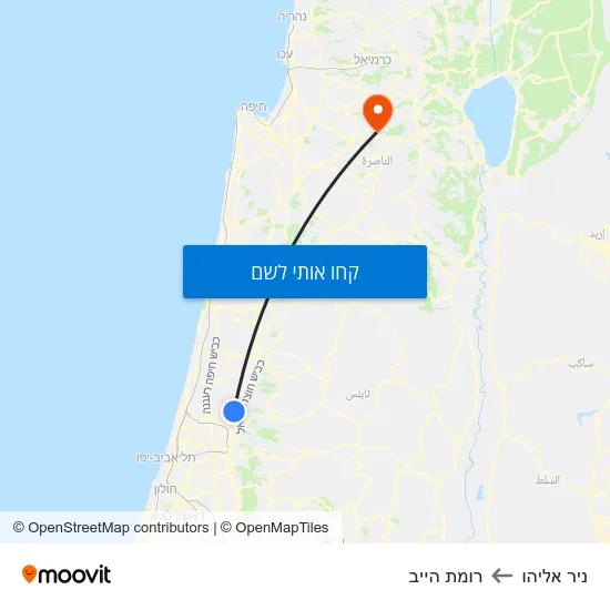 מפת ניר אליהו לרומת הייב