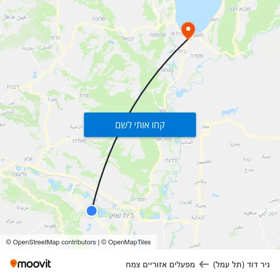 מפת ניר דוד (תל עמל) למפעלים אזוריים צמח