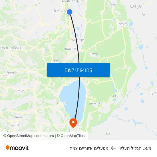 מפת מ.א. הגליל העליון למפעלים אזוריים צמח