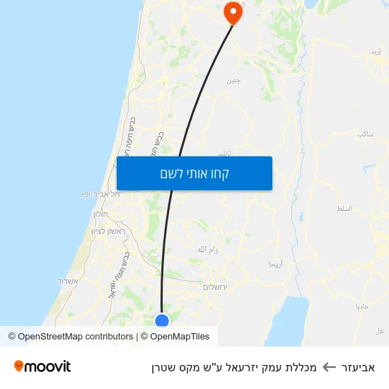 מפת אביעזר למכללת עמק יזרעאל ע''ש מקס שטרן