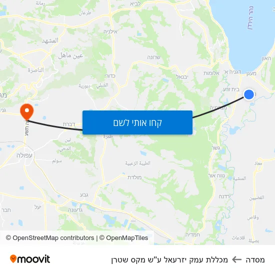 מפת מסדה למכללת עמק יזרעאל ע''ש מקס שטרן