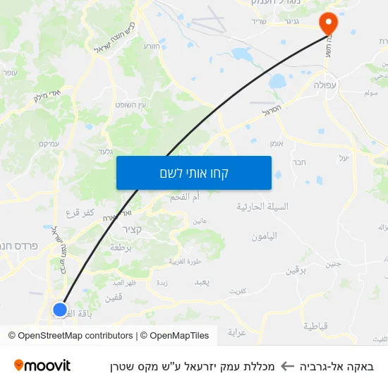מפת באקה אל-גרביה למכללת עמק יזרעאל ע''ש מקס שטרן