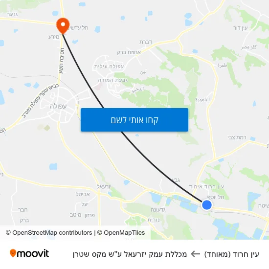 מפת עין חרוד (מאוחד) למכללת עמק יזרעאל ע''ש מקס שטרן