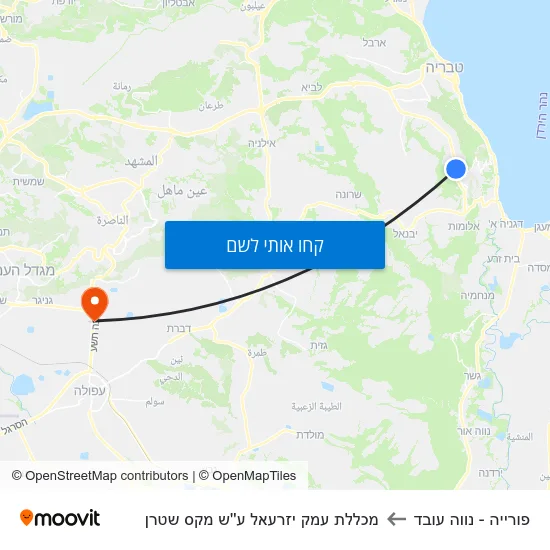 מפת פורייה - נווה עובד למכללת עמק יזרעאל ע''ש מקס שטרן