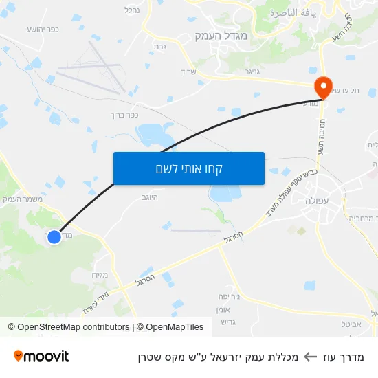 מפת מדרך עוז למכללת עמק יזרעאל ע''ש מקס שטרן
