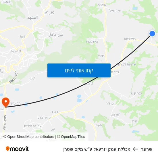 מפת שרונה למכללת עמק יזרעאל ע''ש מקס שטרן