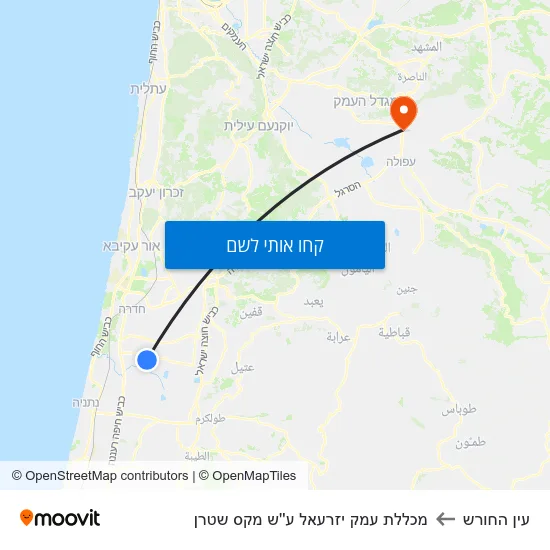 מפת עין החורש למכללת עמק יזרעאל ע''ש מקס שטרן