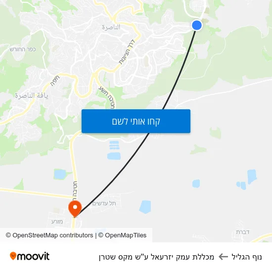 מפת נוף הגליל למכללת עמק יזרעאל ע''ש מקס שטרן