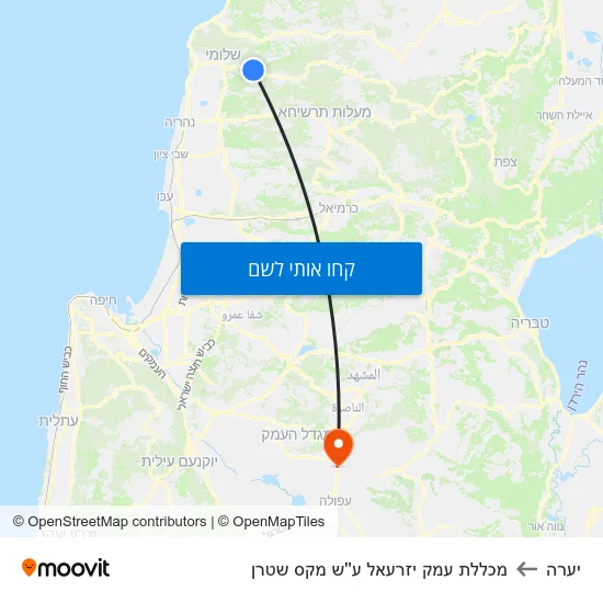 מפת יערה למכללת עמק יזרעאל ע''ש מקס שטרן