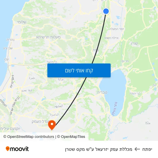 מפת יפתח למכללת עמק יזרעאל ע''ש מקס שטרן