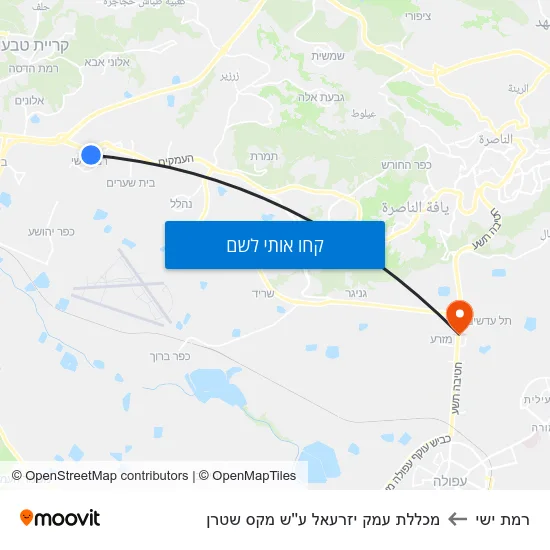 מפת רמת ישי למכללת עמק יזרעאל ע''ש מקס שטרן