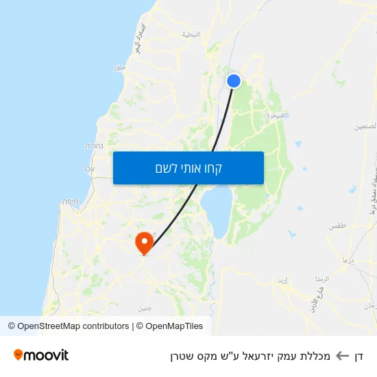 מפת דן למכללת עמק יזרעאל ע''ש מקס שטרן
