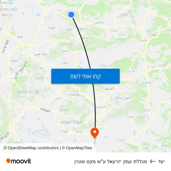 מפת יעד למכללת עמק יזרעאל ע''ש מקס שטרן