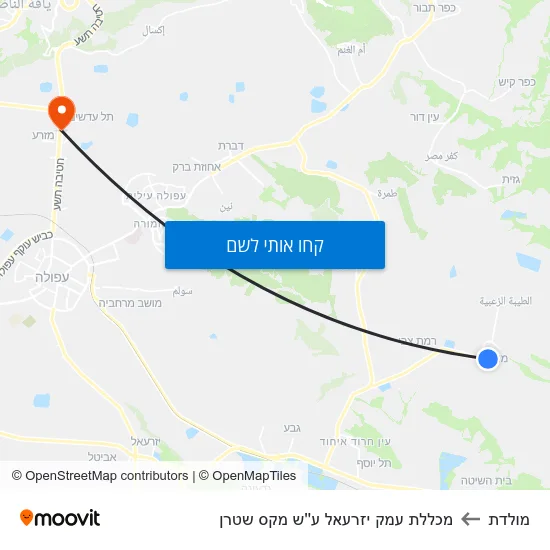 מפת מולדת למכללת עמק יזרעאל ע''ש מקס שטרן