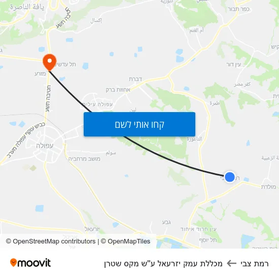 מפת רמת צבי למכללת עמק יזרעאל ע''ש מקס שטרן